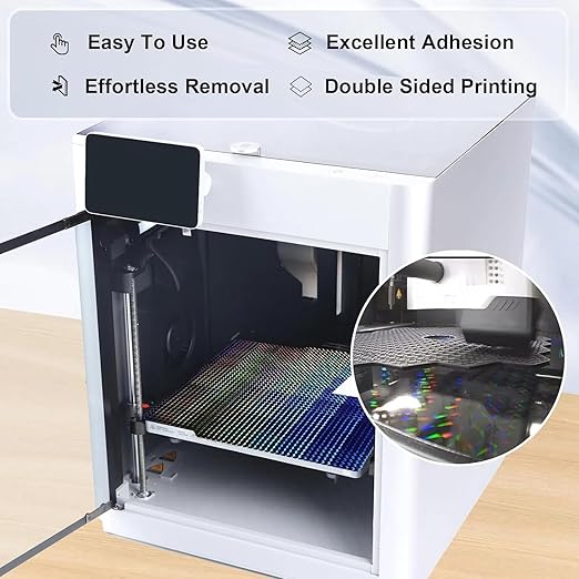 Double Sided H1H PEO Build Plate for Bambu Lab X1 X1C X1E P1P P1S P2S A1, Smooth Phantom H1H+Diamond PEO Spring Steel Sheet Flexible Plate 257x257mm for Bambu 3D Printers