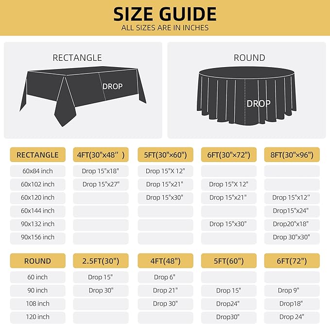 2-Pack 60x84 inch Black Table Cloths, Solid Stain and Wrinkle Resistant Oblong Tablecloth, Premium Plain Weave Polyester Fabric Rectangle Table Linen Covers for Hotel, Banquet