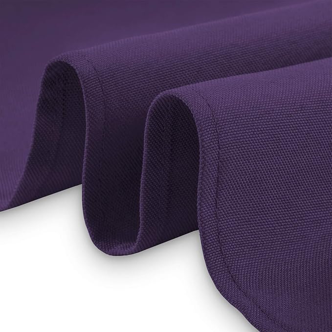 Lann's Linens 70 x 120 Inch Rectangular Tablecloth, Washable Polyester Fabric Table Cloth for Dining Tables, Parties, Restaurants, Weddings - Purple