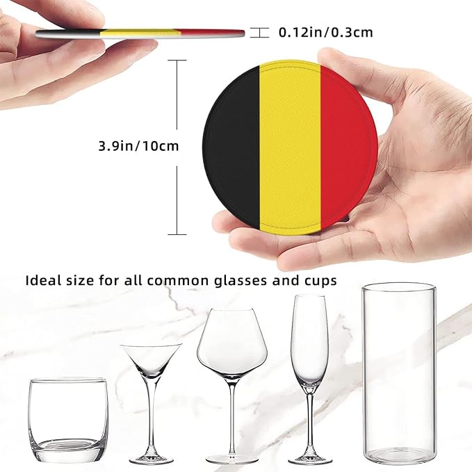 Belgian Flag Coasters for Drinks - Image 3