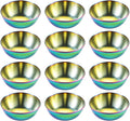 12 Pack Stainless Steel Sauce Dishes, Rainbow Mini Saucers Bowl Round Seasoning Dishes Sushi Dipping Bowl Appetizer Plates, 3.15inch