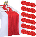 6 Pack Red Cheesecloth Table Runner 35 x 120 Inch | Boho Gauze Fabric, Rustic by RestfulGlow