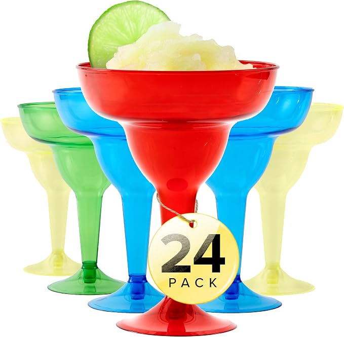 Stock Your Home Multicolor Plastic Margarita Glasses Disposable Decorations by StockYourHome