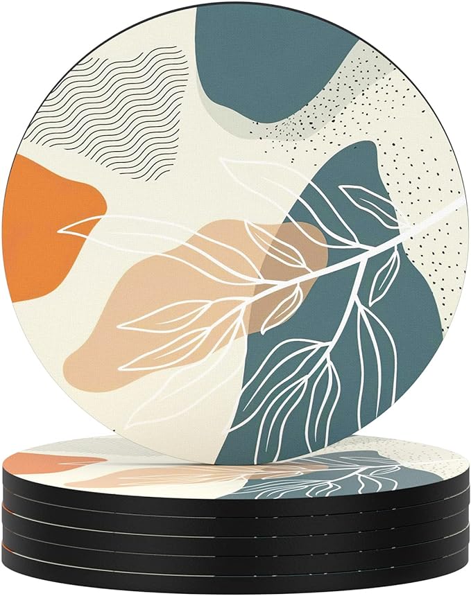 Coasters for Drinks, Kitchen Home Decor Housewarming Gift, Round 4 in by Nipichsha