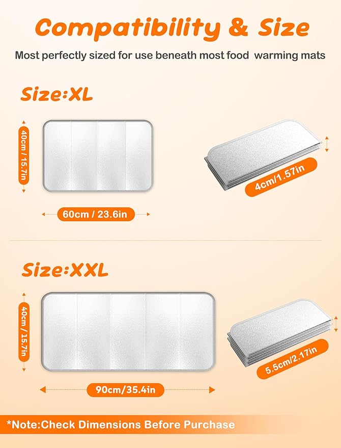 Heat Resistant Mat for Countertop 15.7x23.6 inch –Kitchen Counter Protector Reflects Up to 95% Heat, For Food Warming Mats, Air Fryer, Coffee Maker, Toaster Oven, Waterproof & Oil-Resistant