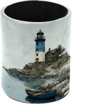 Leather Pen Holder for Desk, Coastal Lighthouse Pencil Cup Pen Organizer Makeup by Unknown