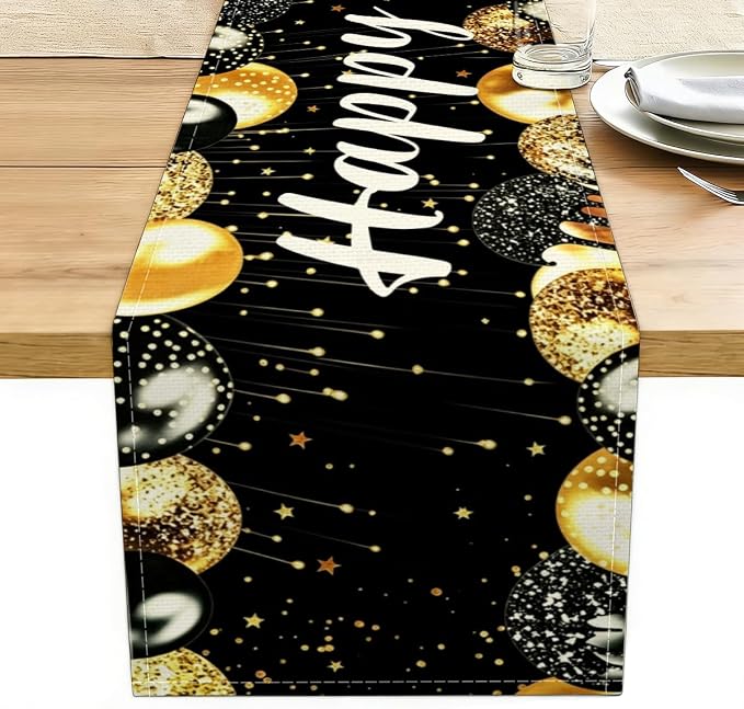 Happy Birthday Table Runner, Table Runners 72 Inches Long | 1920s Birthday by Unknown