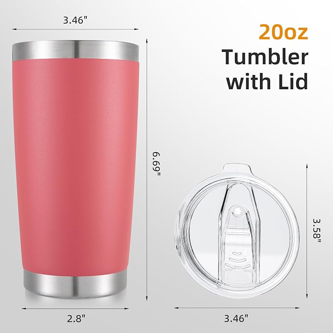 20oz Tumbler Bulk with Lid Stainless Steel Tumblers, 6 Pack | Leak Proof Lid - Image 5