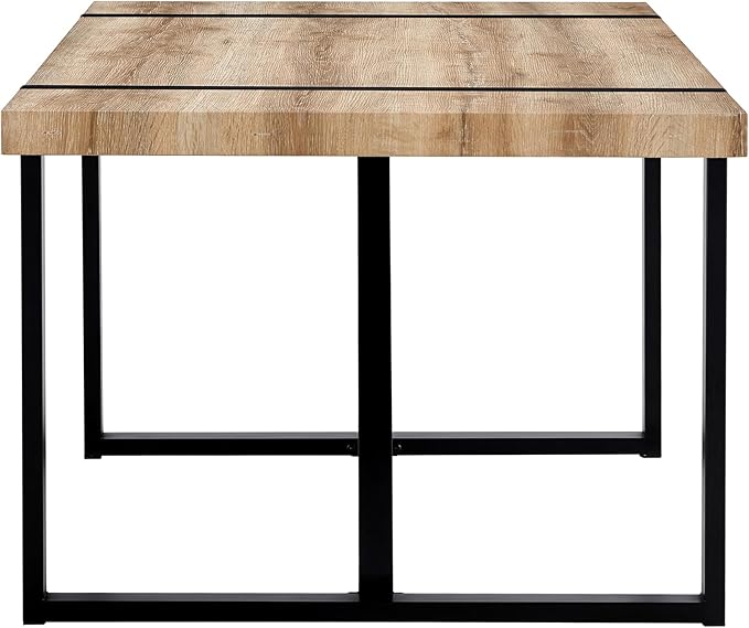 71'' Dining Table for 6-8, Wood Kitchen Table with Metal Legs, Dinner Table for 6-8 for Home Dining Room Living Room