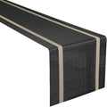 FAVE Woven Vinyl Table Runner 90x12 Inch Black by FAVE