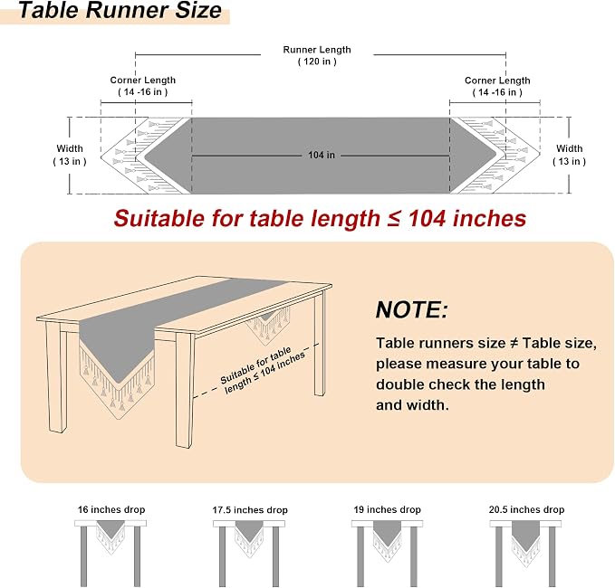 Loom and Mill Luxury Jacquard Table Runner 120 Inches Long, Light Apricot | - Image 2