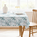 H.VERSAILTEX Linen Table Cloths Floral Printed Tablecloth Spill-Proof Waterproof Table Cover for Dining Buffet Feature Soft and Thick Fabric Wrinkle Free, 60 x 120 Inch, Vintage Botanical - Blue