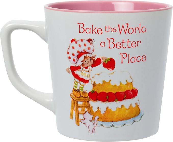 Silver Buffalo Strawberry Shortcake Quote, Wide Latte Ceramic Mug, 17oz | Bake - Image 2