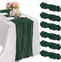 6 Pieces Dark Green 10FT Cheesecloth Table Runner Boho Gauze Fabric Table by JALANCY