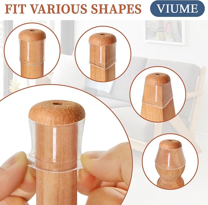 24 Pcs Chair Leg Floor Protectors for Hardwood Floors Silicone Covers to Protect Wood Tile Floors Scratches Felt Pads Furniture Leg Caps No Noise (Fit:0.5"-0.78")