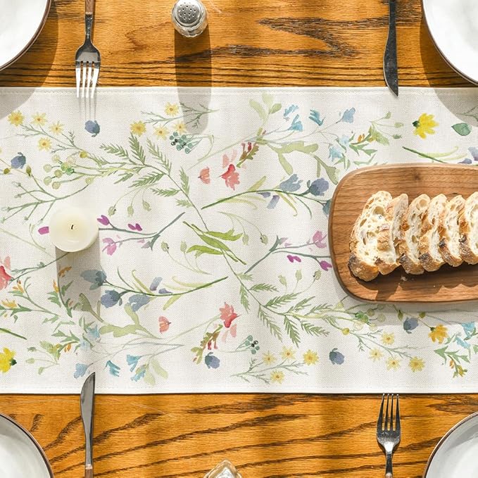 Artoid Mode Wildflowers Bloom Flowers Spring Table Runner, Seasonal Summer - Image 7