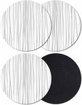 Gray Coasters Set of 4, Abstract Lines Gradient Minimalist Modern Texture Soft by PIEPLE