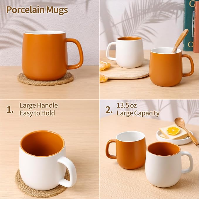 Ceramic Mug Set Porcelain Coffee Cups Set, Special Glaze Tea Cups Mug - Image 6