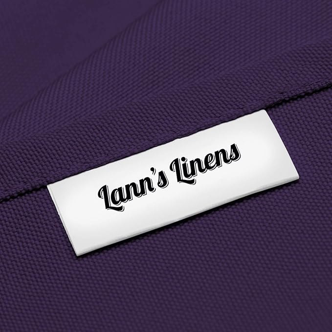 Lann's Linens 90 x 156 Inch Rectangular Tablecloth, Washable Polyester Fabric Table Cloth for Dining Tables, Parties, Restaurants, Weddings - Purple