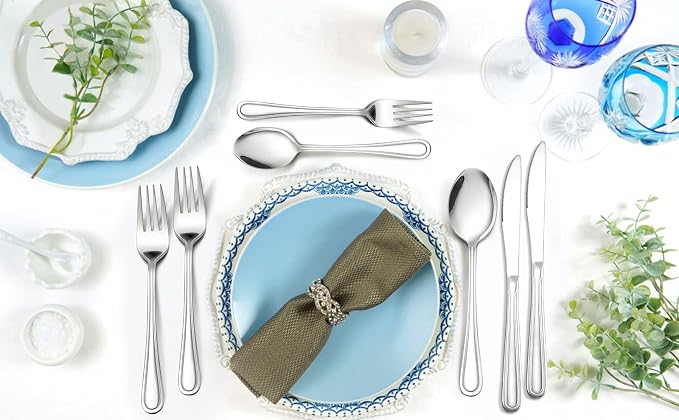 Salad Forks Set of 12, E-far 6.7 Inch Stainless Steel Dessert Forks - Image 7
