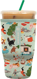 Sok It JavaSok Iced Coffee & Cold Soda Insulated Neoprene Cup Sleeve (Meowy Mayhem, Large: 30-32oz)