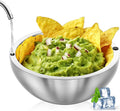 Dip Bowl,Large Heat Insulated Stainless Steel Bowls Ideal for Guacamole Salsa,Double Walled Insulated Cold or Hot Serving Bowl for Parties outdoor(1,35 oz)