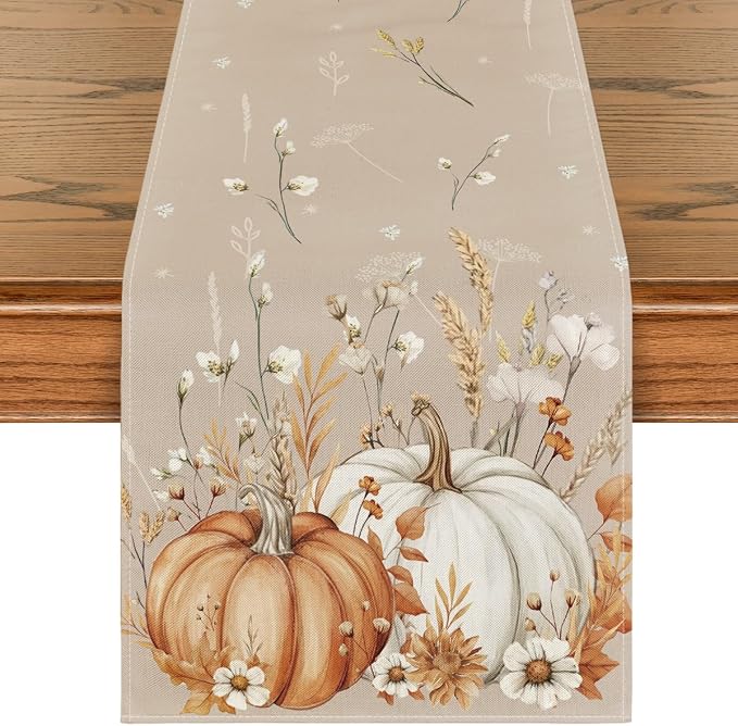 Artoid Mode 210 GSM Fall Table Runner 13x90 Inch Home Party Decor | Pumpkins by ArtoidMode