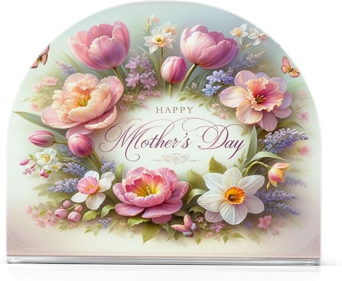 Napkin Holder Tulip Mother's Day Butterfly Crystal Clear Acrylic Napkin Holders, Paper Napkin Holder Dining Table Dispenser for Kitchen Restaurant Home Decor Bar Accessories