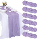 6 Pack Lavender Purple Cheesecloth Table Runner 35 x 120 Inch | Boho Gauze by RestfulGlow