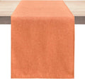 Table Runner 13 x 72 Inches Long, Cotton Linen Farmhouse Style Orange Table Linen for Kitchen Dining Coffee Table Parties Wedding Home Decor (Fall-Orange, 13” x 72”)