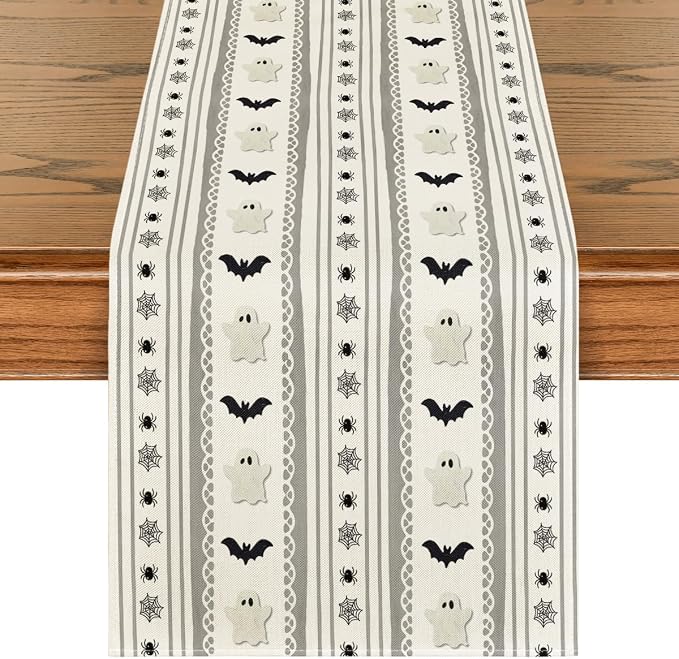 Artoid Mode 210 GSM Halloween Table Runner 13x72 Inch Home Party Decor | Beige by ArtoidMode