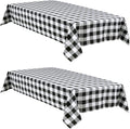 Black and White Checkered Tablecloth 60 x 60 inch, 2 Pack | Waterproof Square by Hiasan