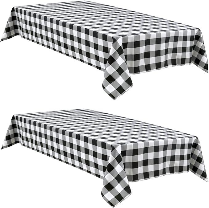 Buffalo Plaid Tablecloth 2 Pack, 54 x 108 inch, Stain and Wrinkle Resistant by Hiasan