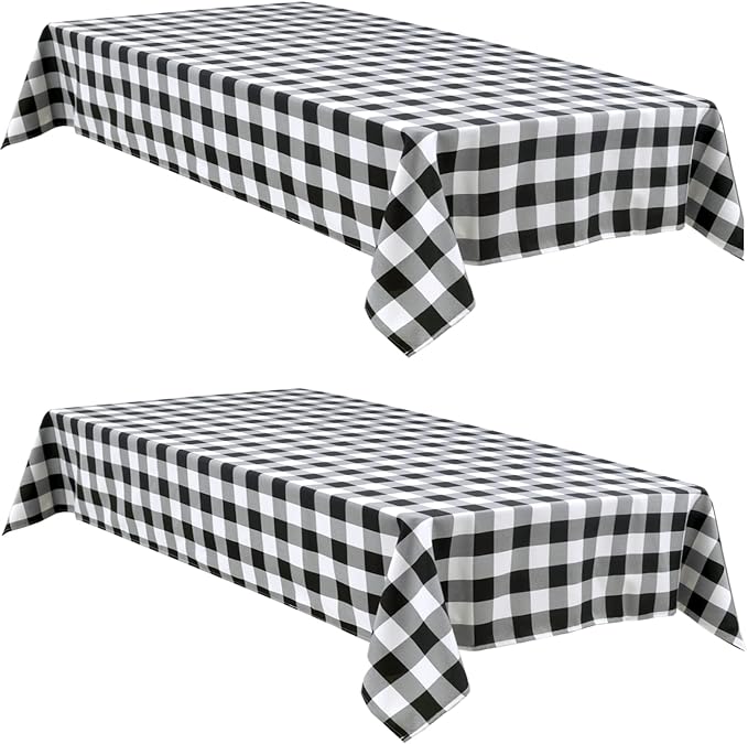 Buffalo Plaid Tablecloth, 2 Pack, 60 x 84 inch, Stain and Wrinkle Resistant by Hiasan
