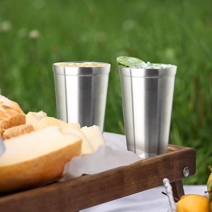 LINALL Stainless Steel Cups, 18oz Shatterproof Cup Double Wall Drinking - Image 7