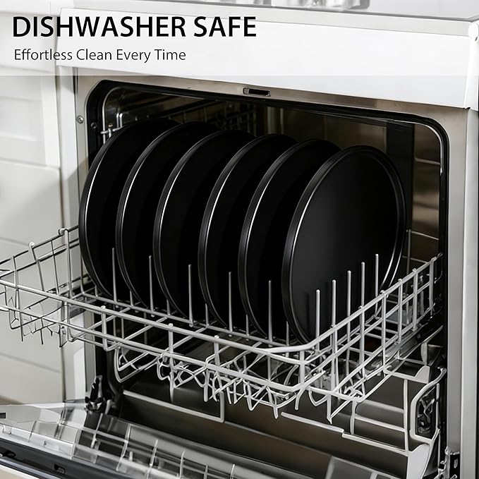 GZG Ceramic Dinner Plates Set of 4,10 Inch Stoneware Dishes Set,Microwave and Dishwasher Safe Kitchen Utensils,Stackable,Scratch Resistant (Matte Black)