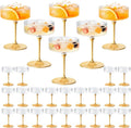 ZOMUIA Ribbed Coupe Glasses 28 Pcs, 10 oz Plastic Champagne Coupe Detachable by ZOMUIA
