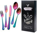 VANDBAO Rainbow Flatware Cutlery Silverware Set 20 Pieces, Stainless Steel by VANDBAO