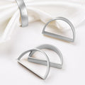 APTWOW Silver Napkin Rings Set of 6, Semicircle Metal Napkin Holder Buckles, Fall Thanksgiving Christmas Napkins Rings for Dinner Table Decor, Wedding, Banquet
