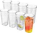 Freshmage 8 Pack 20 oz Unbreakable Plastic Drinking Glasses, All-Clear Reusable Drinking Cups- BPA Free, Dishwasher & Microwave Safe, Stackable Tumblers for Home, Outdoor, Camping, Picnic, Pool