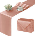Manyshofu Rose Gold Satin Table Runner 12x72 by Manyshofu
