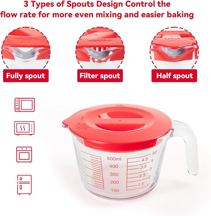 6 Pcs Glass Measuring Cups Set - Image 4