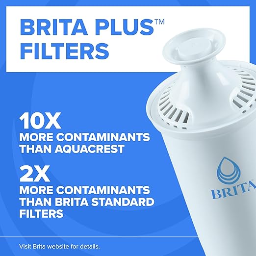 Brita Large 10 Cup Water Filter Pitcher, 1 BritaPlus Filter, Everyday, Clear (Package May Vary)