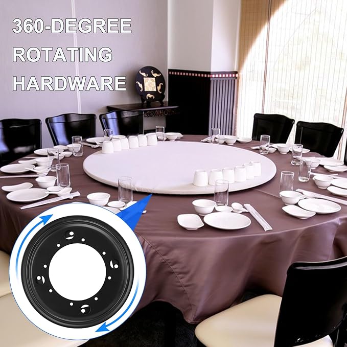 5 Pack 9 Inch Round Lazy Susan Hardware, 5/16 inch Thick Rotating Swivel Lazy Susan Turntable Bearing Plate for Kitchen, Restaurant, Black