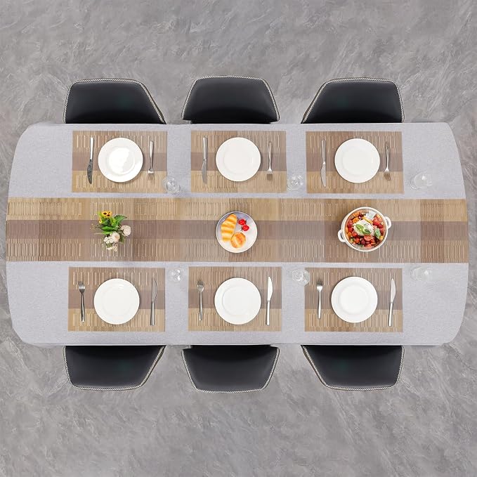Table Runner 88 Inches Long, Vinyl Woven Farmhouse Table Runners | Washable - Image 8