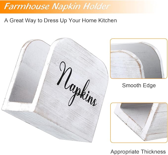 ALELION White-washed Wood Napkin Holder - Image 5