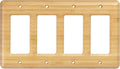 Quad Toggle Switch Cover Solid Bamboo Wood Cover Plate Natural Grain Light Switch Cover