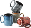 HASENSE Coffee Mugs Set of 4, 15 Oz Stoneware Coffee Cups by Hasense