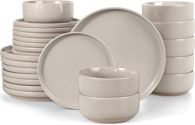 LIANYU Dinnerware Dishes Sets for 8, 24-Piece Stoneware Dinner Set, Ceramic by LIANYU