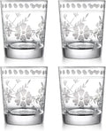 Joeyan Hand Blown Etched Drinking Glasses, Aesthetic Tumblers Glassware Set by JoeyanHousehold